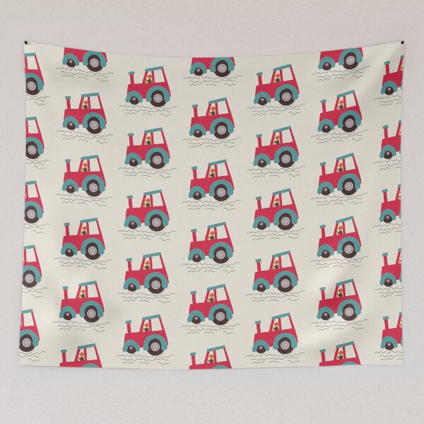 Item preview, Red and Teal tractor driver designed and sold by FrancesPoff.