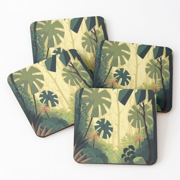 Item preview, Lush Green Tropical Jungle Path Vector Landscape Rainforest Print designed and sold by LYAN-STORE.