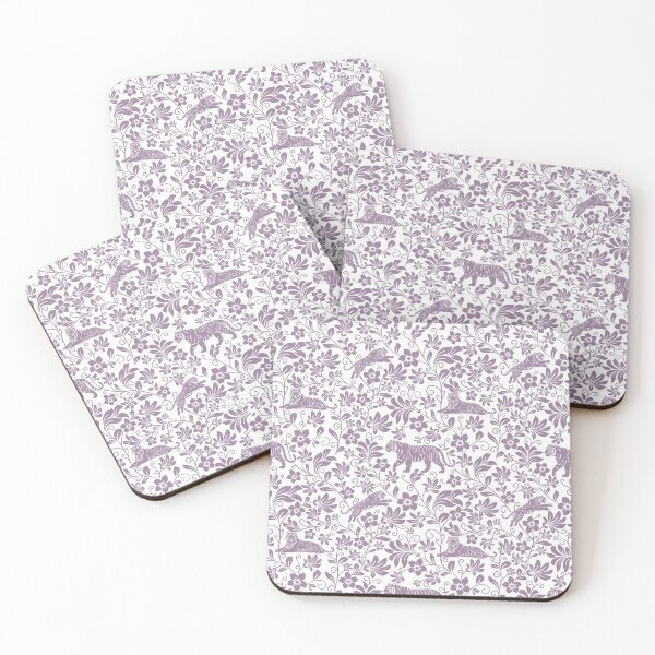 Item preview, Tiger Floral Pattern | Elegant Botanical Wildlife Design Lavender designed and sold by WildLakePatterns.