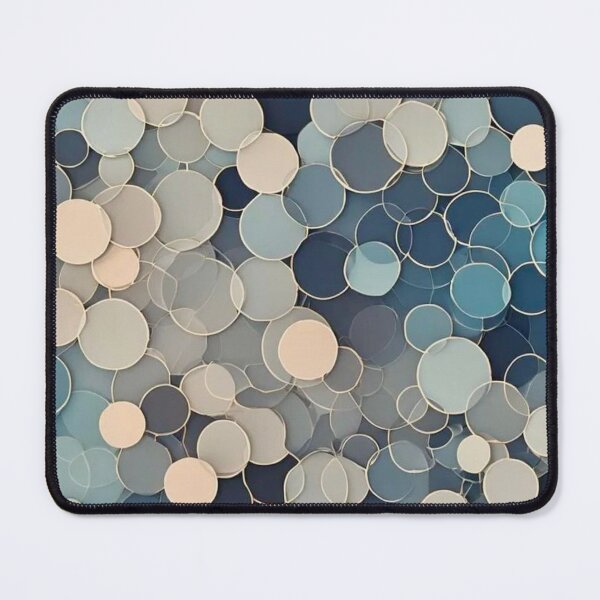 Item preview, Abstract Teal and Beige Glass Circles Modern Geometric Mosaic Pattern designed and sold by LYAN-STORE.