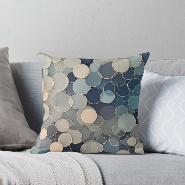 Item preview, Abstract Teal and Beige Glass Circles Modern Geometric Mosaic Pattern designed and sold by LYAN-STORE.