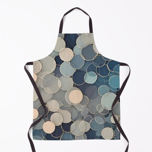 Item preview, Abstract Teal and Beige Glass Circles Modern Geometric Mosaic Pattern designed and sold by LYAN-STORE.