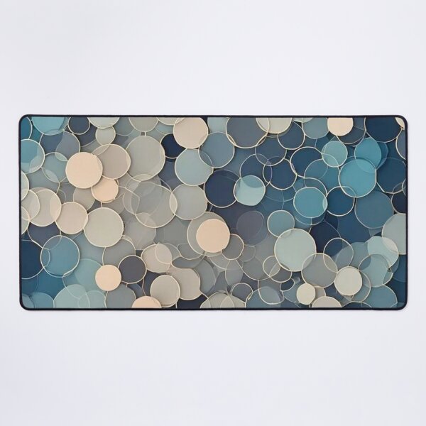 Item preview, Abstract Teal and Beige Glass Circles Modern Geometric Mosaic Pattern designed and sold by LYAN-STORE.