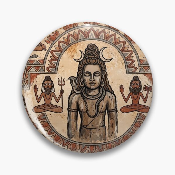 Item preview, Ancient Shiva & Sadhu Rock Art – Seamless Pattern designed and sold by krazzyremo.