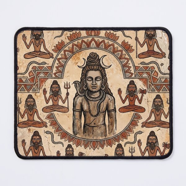 Item preview, Ancient Shiva & Sadhu Rock Art – Seamless Pattern designed and sold by krazzyremo.