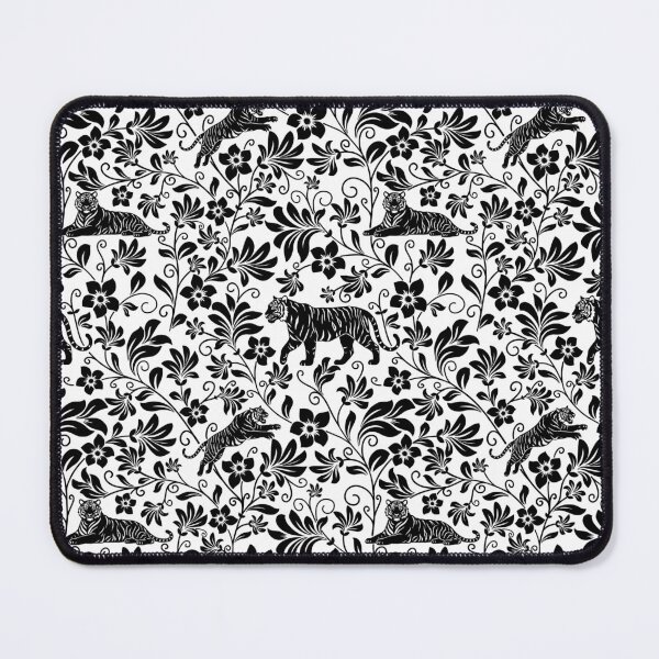 Item preview, Tiger Floral Pattern | Elegant Botanical Wildlife Design Black designed and sold by WildLakePatterns.