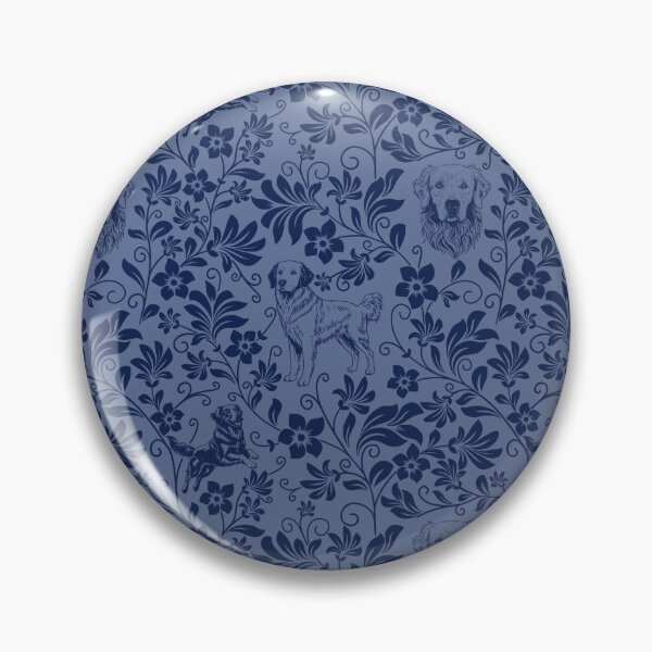 Item preview, Golden Retriever Floral Pattern | Elegant Botanical Dog Design Blue designed and sold by WildLakePatterns.