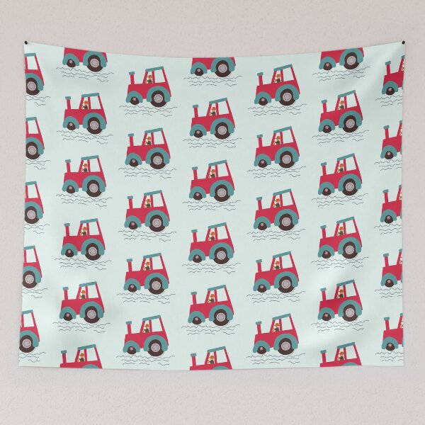 Item preview, Copy of Red and Teal tractor driver designed and sold by FrancesPoff.