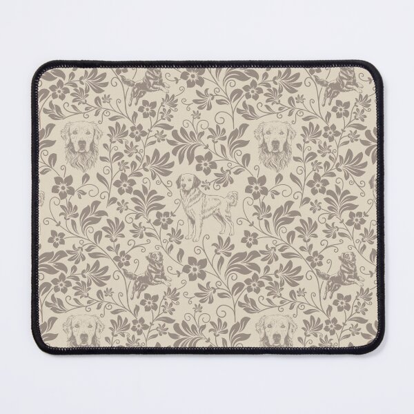 Item preview, Golden Retriever Floral Pattern | Elegant Botanical Dog Design Sepia designed and sold by WildLakePatterns.