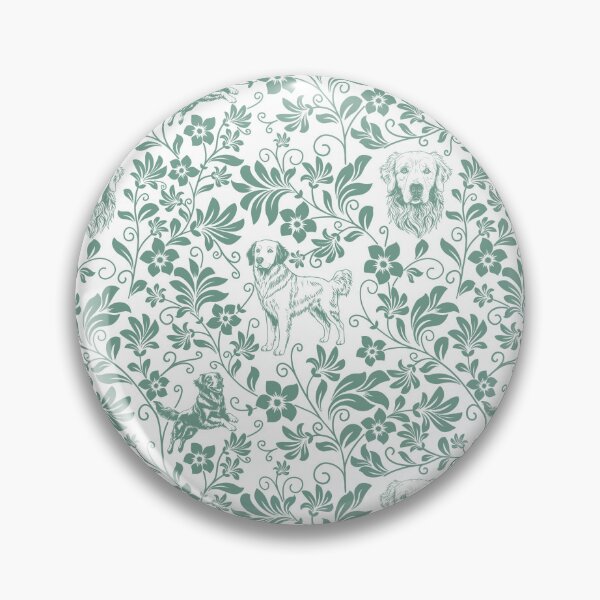 Item preview, Golden Retriever Floral Pattern | Elegant Botanical Dog Design Green designed and sold by WildLakePatterns.