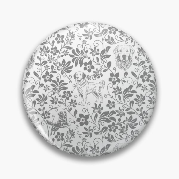 Item preview, Golden Retriever Floral Pattern | Elegant Botanical Dog Design Grey designed and sold by WildLakePatterns.