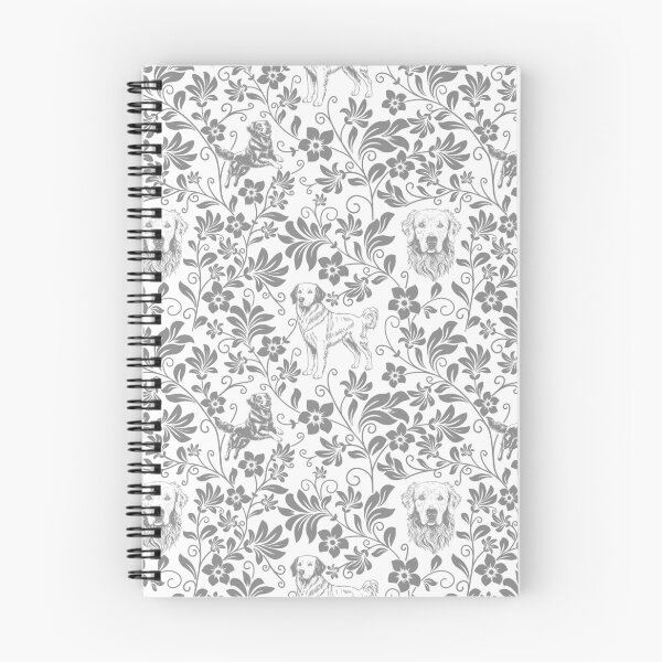 Item preview, Golden Retriever Floral Pattern | Elegant Botanical Dog Design Grey designed and sold by WildLakePatterns.