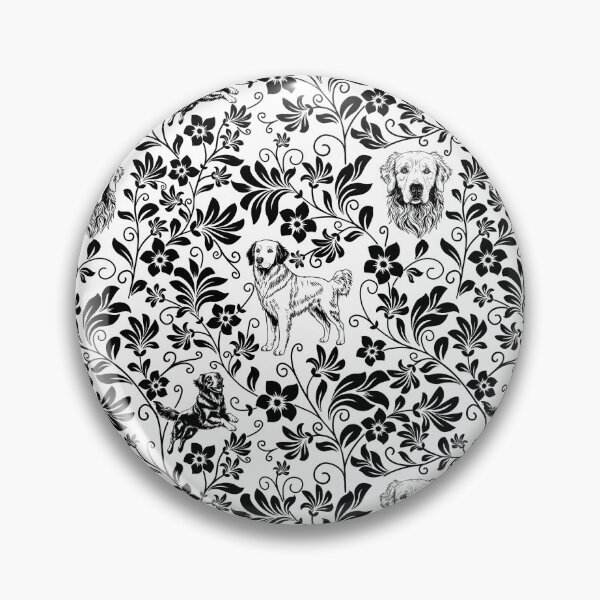 Item preview, Golden Retriever Floral Pattern | Elegant Botanical Dog Design Black designed and sold by WildLakePatterns.