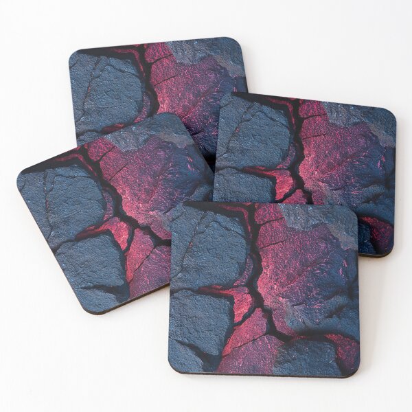 Item preview, Glowing Red Lava Magma Crack Texture Dark Volcanic Rock Pattern designed and sold by LYAN-STORE.