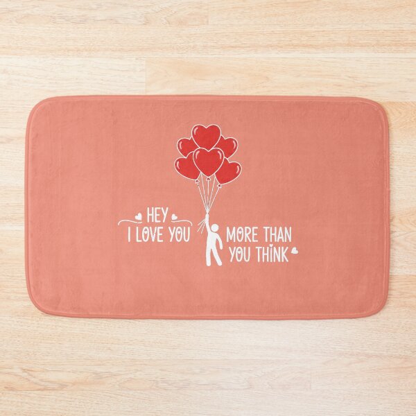 Item preview, Hey I Love You More Than You Think Romantic Quote With Red Heart Balloons designed and sold by Lycheeleaf.