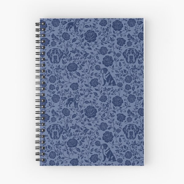 Item preview, St Bernard Floral Pattern | Elegant Botanical Dog Design Blue designed and sold by WildLakePatterns.