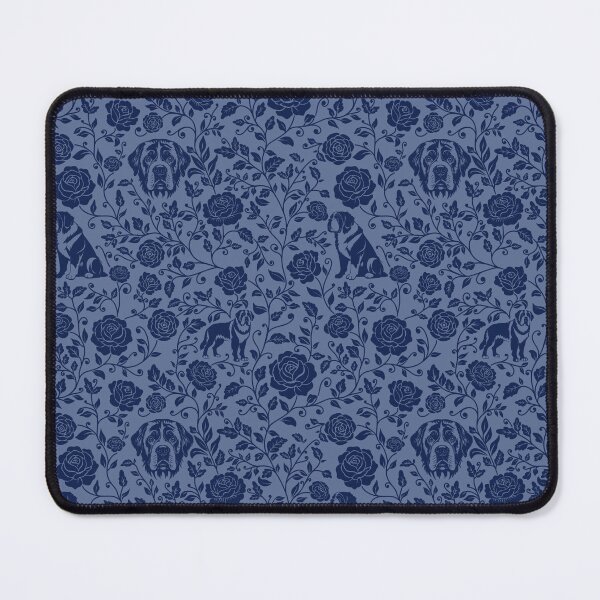 Item preview, St Bernard Floral Pattern | Elegant Botanical Dog Design Blue designed and sold by WildLakePatterns.