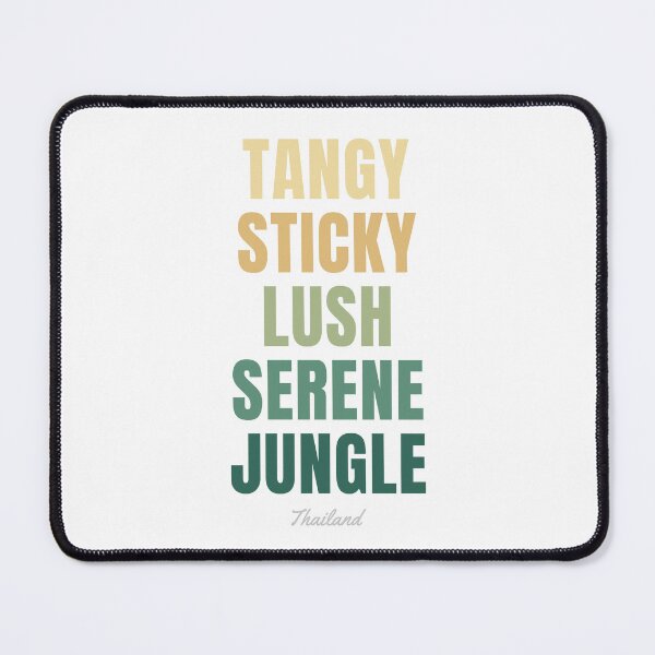 Item preview, Thailand Word Art, Tangy Sticky Lush Serene Jungle Wall Art designed and sold by MarkedArtPrints.
