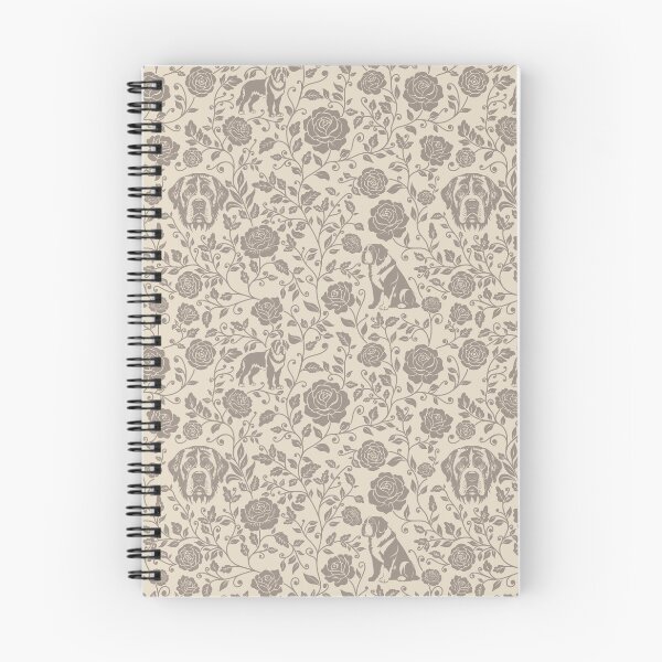 Item preview, St Bernard Floral Pattern | Elegant Botanical Dog Design Sepia designed and sold by WildLakePatterns.