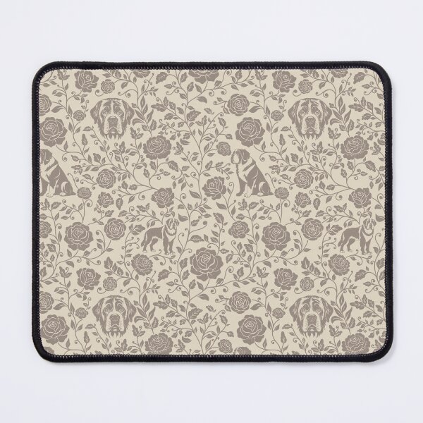 Item preview, St Bernard Floral Pattern | Elegant Botanical Dog Design Sepia designed and sold by WildLakePatterns.