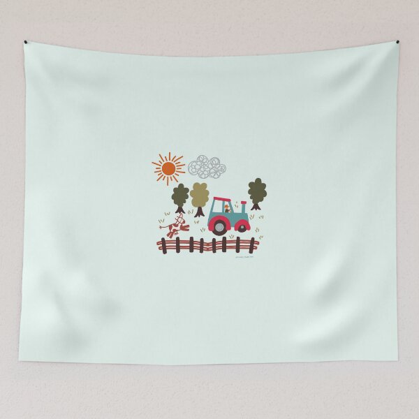 Item preview, Pastoral Farm scene bright pastel colors designed and sold by FrancesPoff.