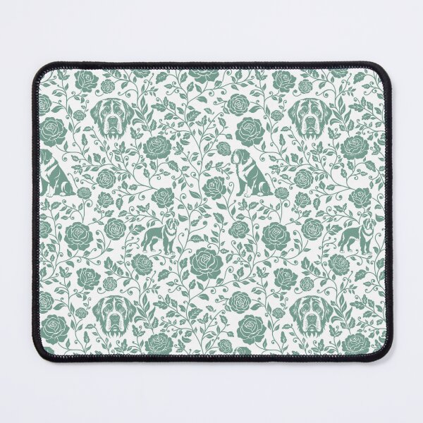 Item preview, St Bernard Floral Pattern | Elegant Botanical Dog Design Green designed and sold by WildLakePatterns.