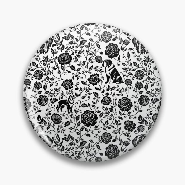 Item preview, St Bernard Floral Pattern | Elegant Botanical Dog Design Black designed and sold by WildLakePatterns.