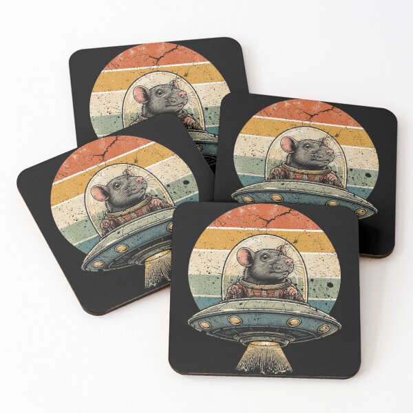 Item preview, Vintage UFO Rat Retro Space Adventure Cute Pet Rodent designed and sold by Wirath Shop.