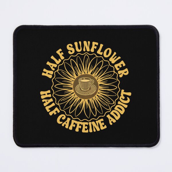 Item preview, Half Sunflower Half Caffeine Addict - Retro Boho Coffee Lover Badge designed and sold by the-Z3nith.