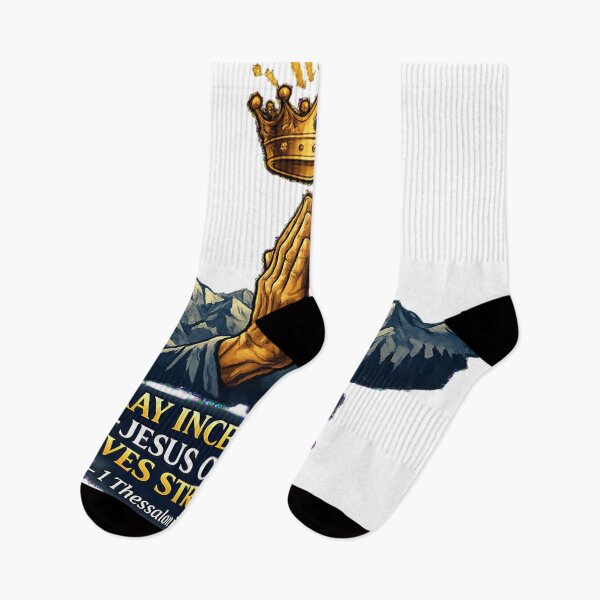 Item preview, Pray Incessantly Christian Faith Quote with Crown and Praying Hands Graphic designed and sold by graceformen.