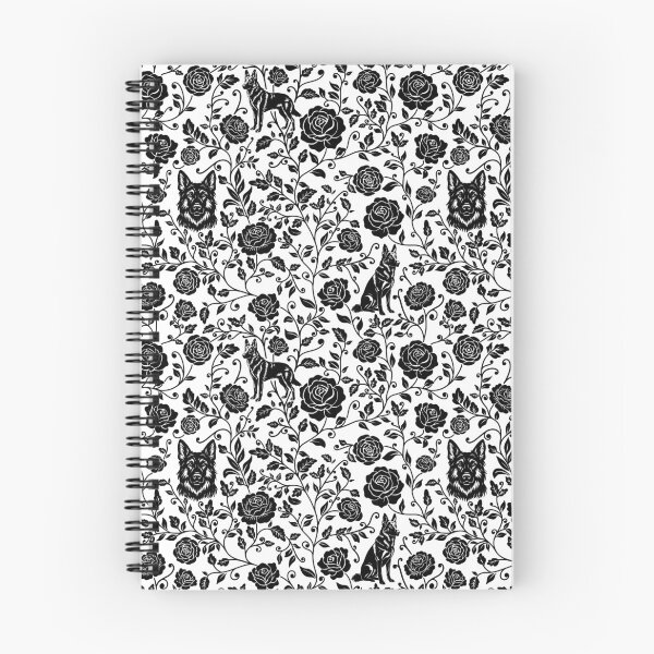 Item preview, German Shepherd Floral Pattern | Elegant Botanical Dog Design Black designed and sold by WildLakePatterns.