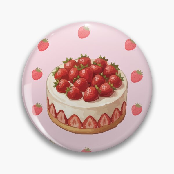 Item preview, Aesthetic Japanese Strawberry Shortcake Dessert Painting designed and sold by Cozy Moss Studio.