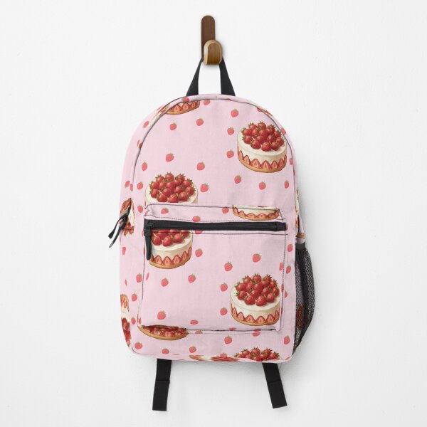 Item preview, Aesthetic Japanese Strawberry Shortcake Dessert Painting designed and sold by Cozy Moss Studio.