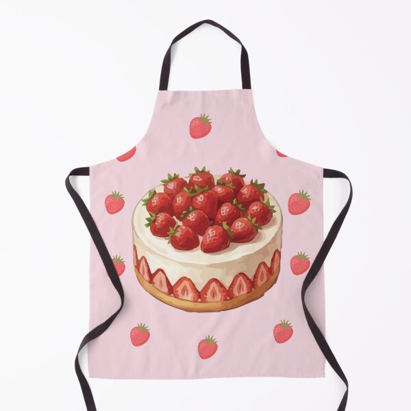 Item preview, Aesthetic Japanese Strawberry Shortcake Dessert Painting designed and sold by Cozy Moss Studio.
