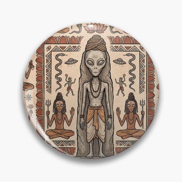 Item preview, Ancient Alien Baba Rock Art – Seamless Pattern designed and sold by krazzyremo.