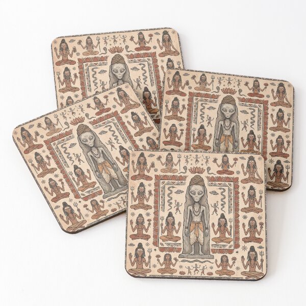 Item preview, Ancient Alien Baba Rock Art – Seamless Pattern designed and sold by krazzyremo.