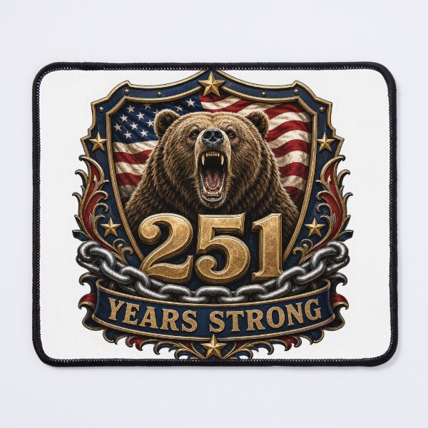 Item preview, 251st Anniversary of the USA - American Grizzly Bear – 251 Years of Strength designed and sold by Collins Design.