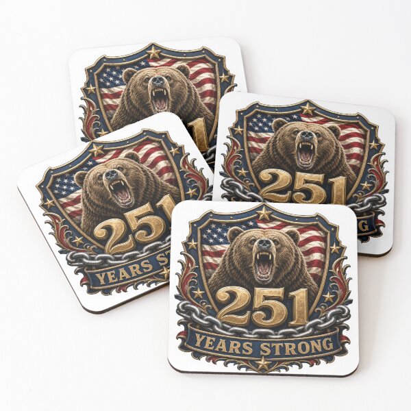 Item preview, 251st Anniversary of the USA - American Grizzly Bear – 251 Years of Strength designed and sold by Collins Design.
