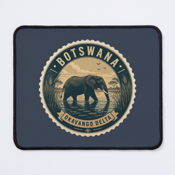 Item preview, Botswana Okavango Delta Elephant Travel Sticker designed and sold by The Digital Compass.