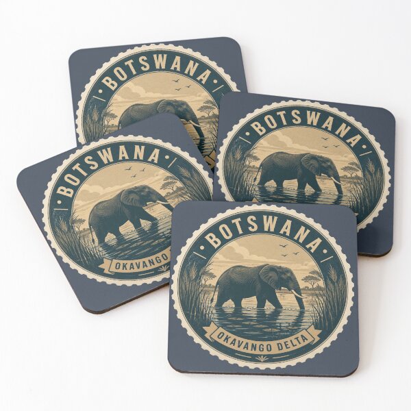 Item preview, Botswana Okavango Delta Elephant Travel Sticker designed and sold by The Digital Compass.