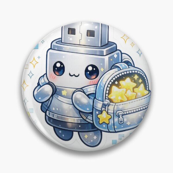 Item preview, USB Adventure Sticker Kawaii Tech Aesthetic for Computer Lovers & Creators designed and sold by CutePrintCorner.