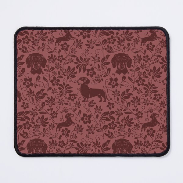 Item preview, Smooth Dachshund Floral Pattern | Elegant Botanical Dog Design Red designed and sold by WildLakePatterns.