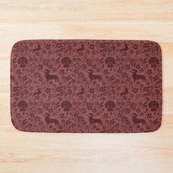 Item preview, Smooth Dachshund Floral Pattern | Elegant Botanical Dog Design Red designed and sold by WildLakePatterns.