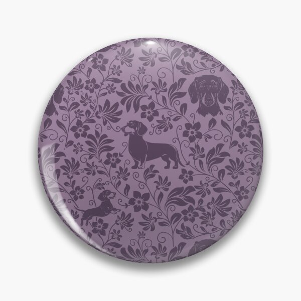 Item preview, Smooth Dachshund Floral Pattern | Elegant Botanical Dog Design Purple designed and sold by WildLakePatterns.