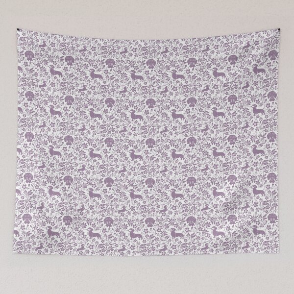 Item preview, Smooth Dachshund Floral Pattern | Elegant Botanical Dog Design Lavender designed and sold by WildLakePatterns.
