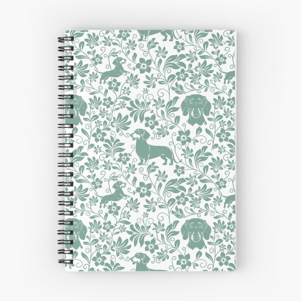 Item preview, Smooth Dachshund Floral Pattern | Elegant Botanical Dog Design Green designed and sold by WildLakePatterns.