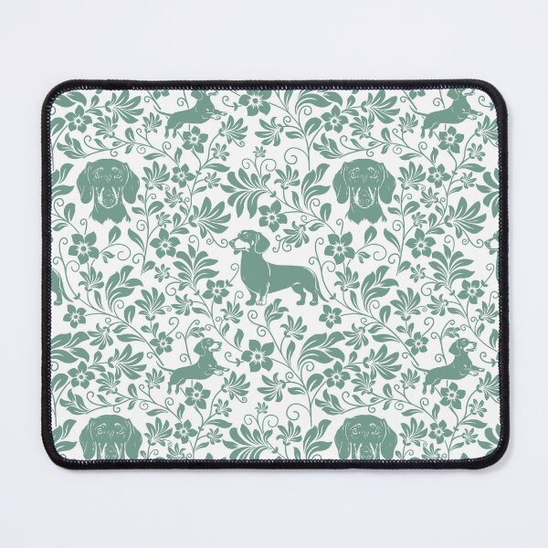 Item preview, Smooth Dachshund Floral Pattern | Elegant Botanical Dog Design Green designed and sold by WildLakePatterns.