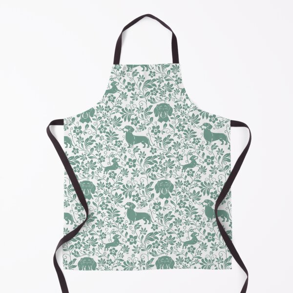 Item preview, Smooth Dachshund Floral Pattern | Elegant Botanical Dog Design Green designed and sold by WildLakePatterns.