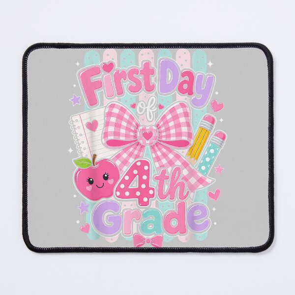 Item preview, Back to School First Day of 4th Grade Girls Coquette Bow designed and sold by mjohnson9.