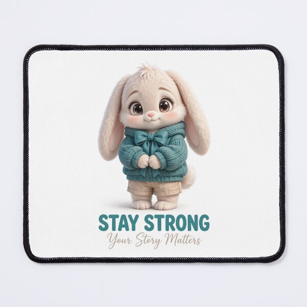 Item preview, Stay Strong Your Story Matters Cute Bunny Motivational Quote Kawaii Rabbit Gift designed and sold by Pixel Alchemy1.